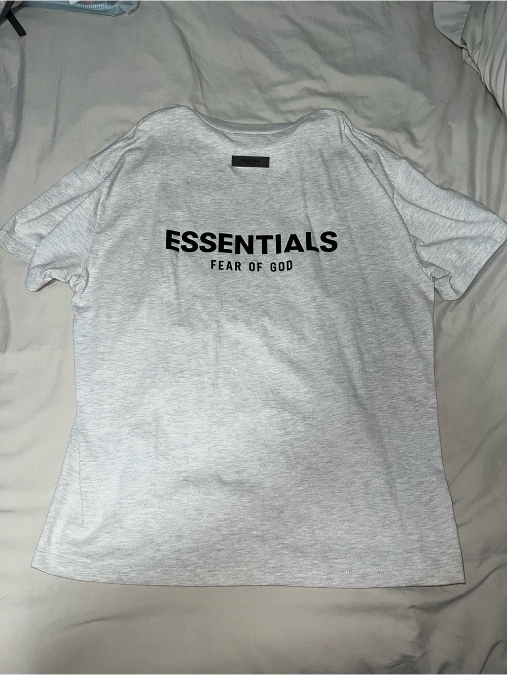 Fear of God Essentials T-Shirt in Light Gray with Black Logo